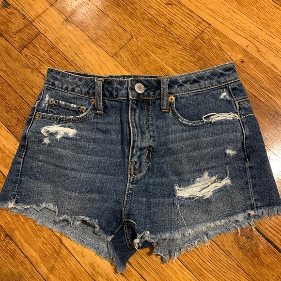American Eagle Outfitters Pants - American Eagle High Waisted Ripped Jean Shorts